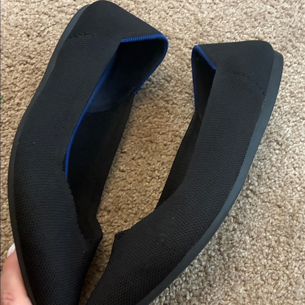 Rothy's Black Flats with Blue Accents - Picture 5 of 7